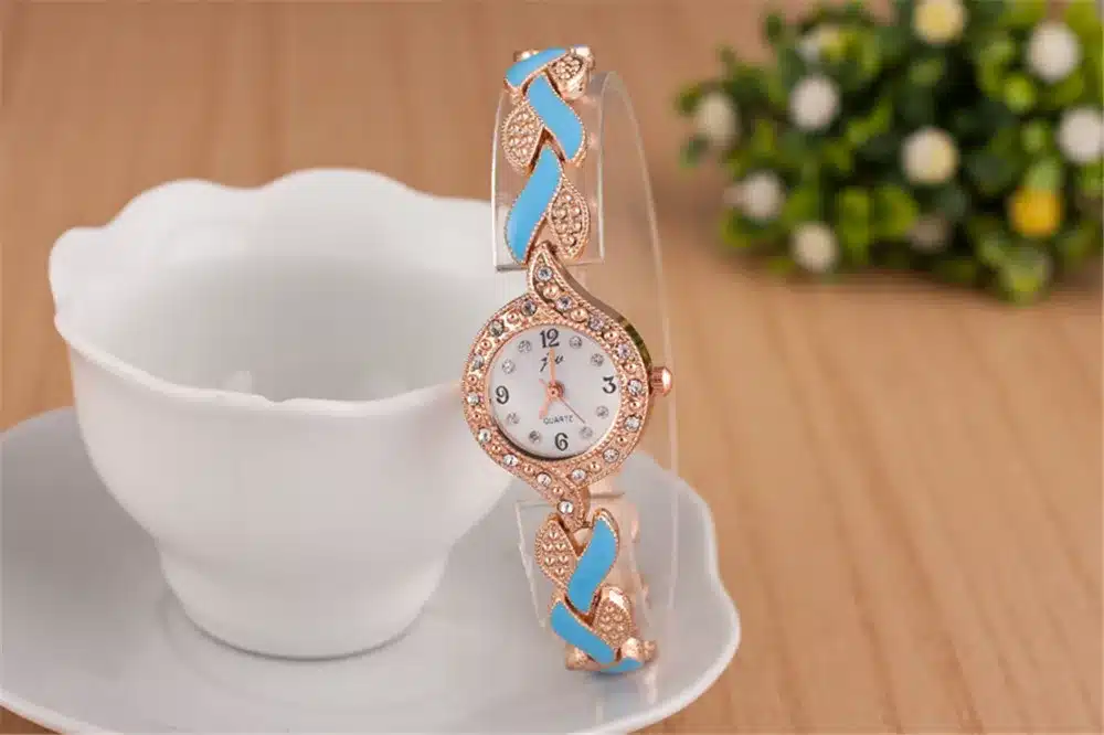 Fashion Ladies Quartz Bracelet Watch Rose Gold Female Wristwatch Luxury Montre Femme Metal Band Women Diamond Watches Brand JW 10