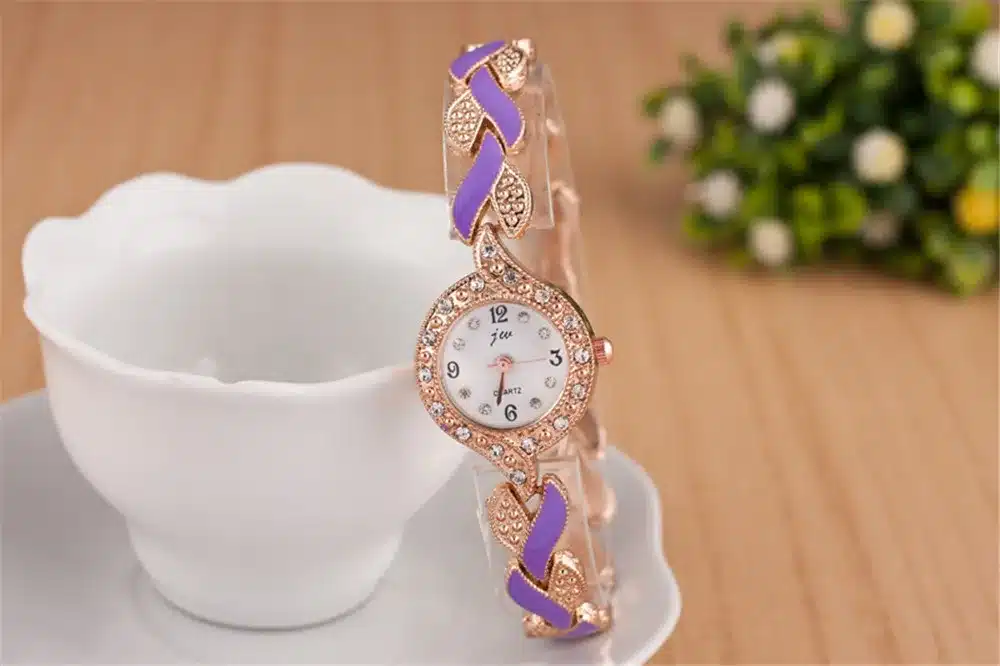 Fashion Ladies Quartz Bracelet Watch Rose Gold Female Wristwatch Luxury Montre Femme Metal Band Women Diamond Watches Brand JW 14