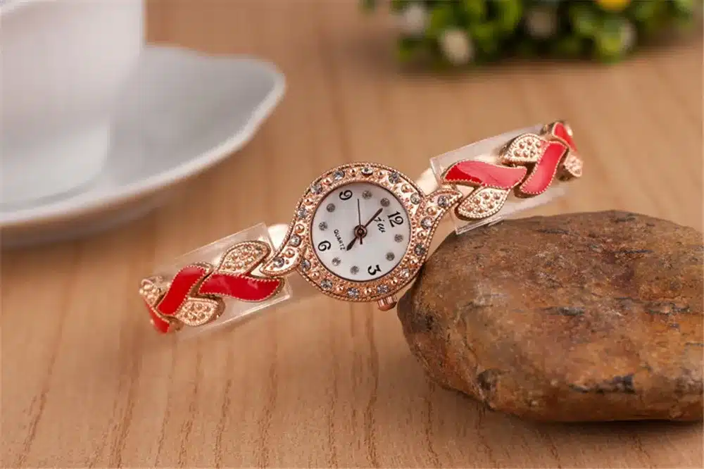 Fashion Ladies Quartz Bracelet Watch Rose Gold Female Wristwatch Luxury Montre Femme Metal Band Women Diamond Watches Brand JW 17