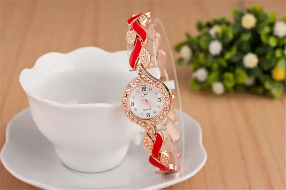 Fashion Ladies Quartz Bracelet Watch Rose Gold Female Wristwatch Luxury Montre Femme Metal Band Women Diamond Watches Brand JW 18