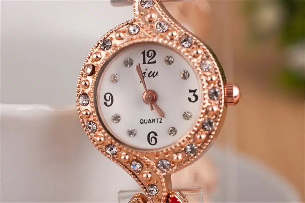 Fashion Ladies Quartz Bracelet Watch Rose Gold Female Wristwatch Luxury Montre Femme Metal Band Women Diamond Watches Brand JW 19