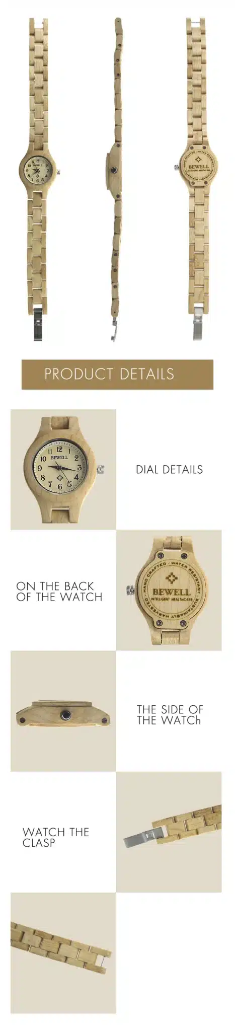 BEWELL Slim Women Bracelet Watch Wood Watch Woman Watches 2017 Brand Luxury Quartz Ladies Watch Digital Relogio Feminino 123A 13
