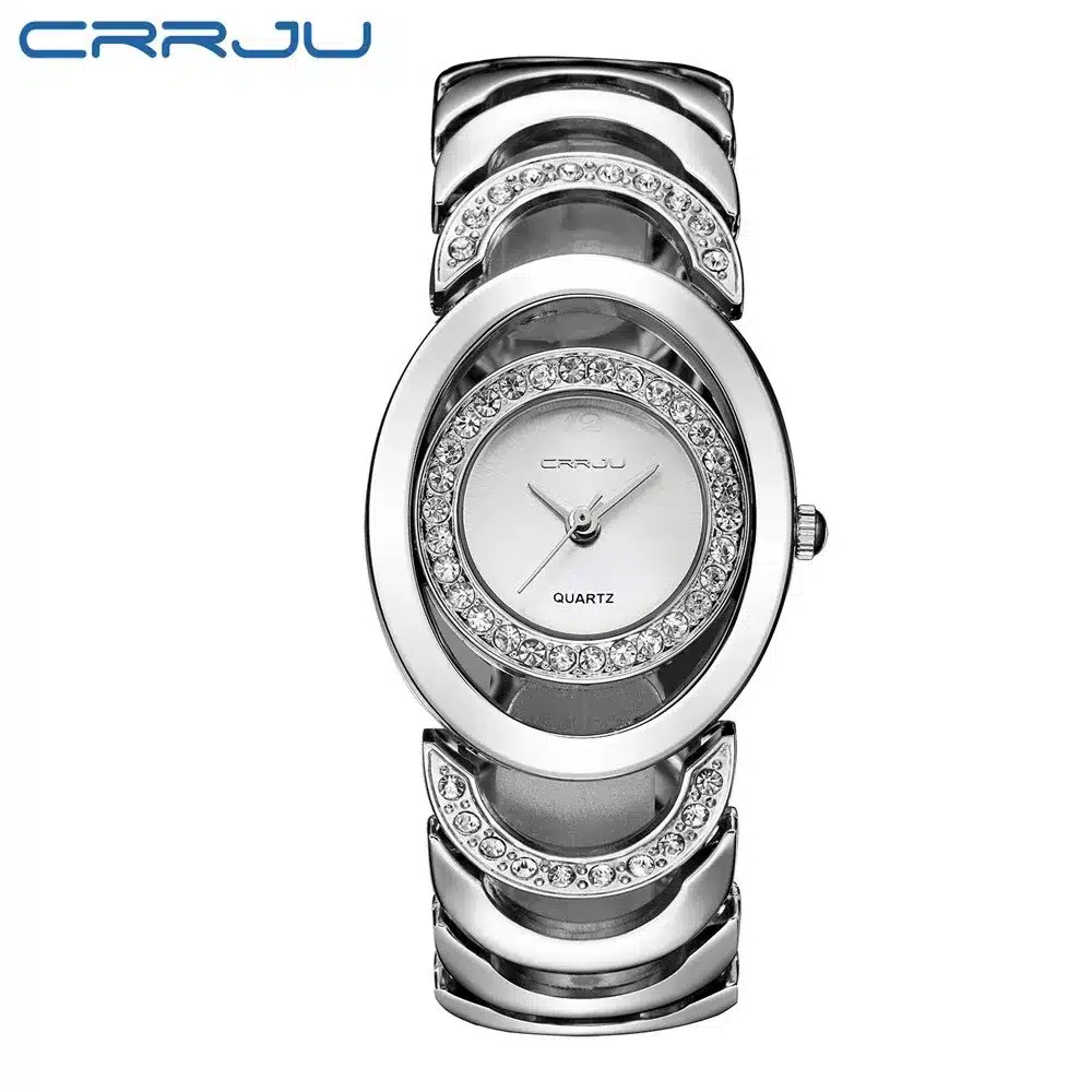 Luxury Brand CRRJU Quartz Watch Women Gold Steel Bracelet Watch 30M waterproof Rhinestone Ladies Dress Watch relogio feminino 14