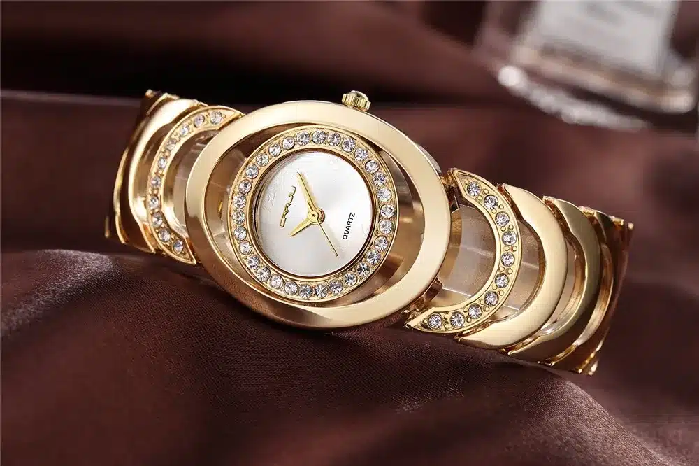 Luxury Brand CRRJU Quartz Watch Women Gold Steel Bracelet Watch 30M waterproof Rhinestone Ladies Dress Watch relogio feminino 17