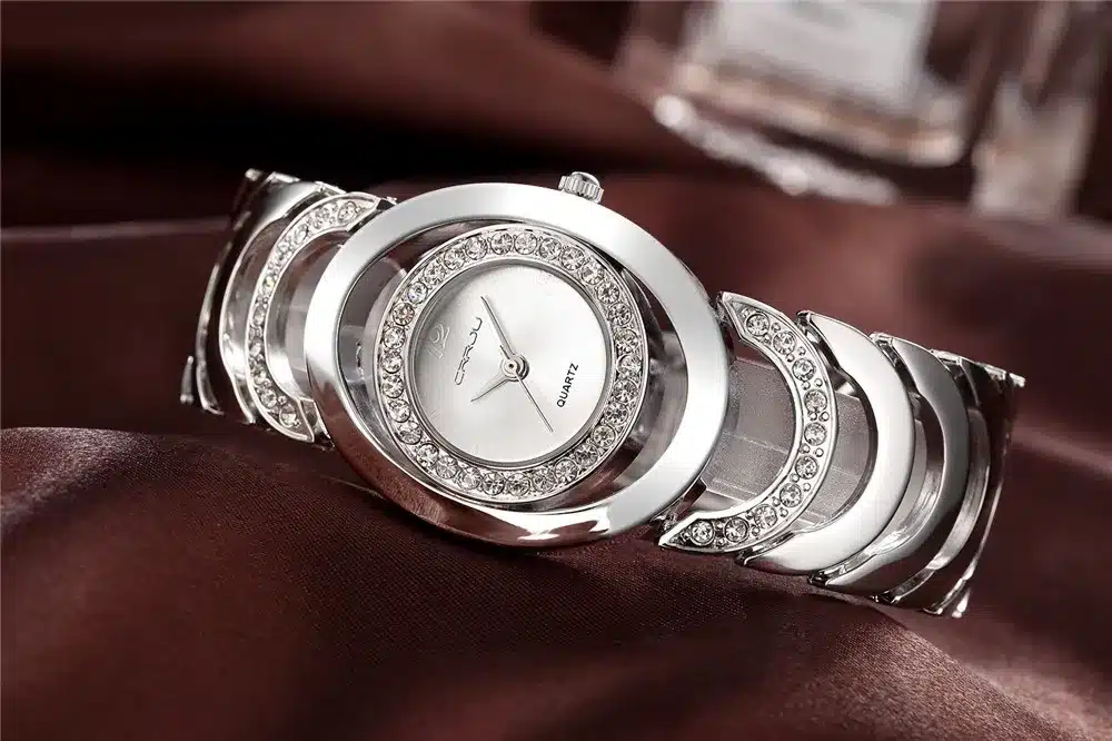 Luxury Brand CRRJU Quartz Watch Women Gold Steel Bracelet Watch 30M waterproof Rhinestone Ladies Dress Watch relogio feminino 18