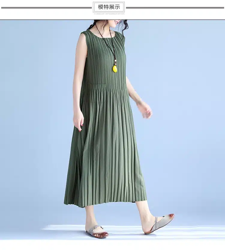 BelineRosa Women's Summer Dresses 2017 Pure Color Casual Women Draped Dress Sleeveless Plus Size Dresses for Women QY00001 15