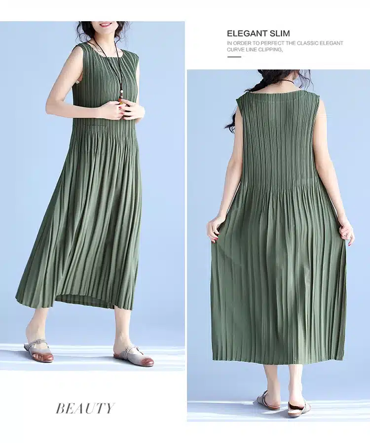 BelineRosa Women's Summer Dresses 2017 Pure Color Casual Women Draped Dress Sleeveless Plus Size Dresses for Women QY00001 16