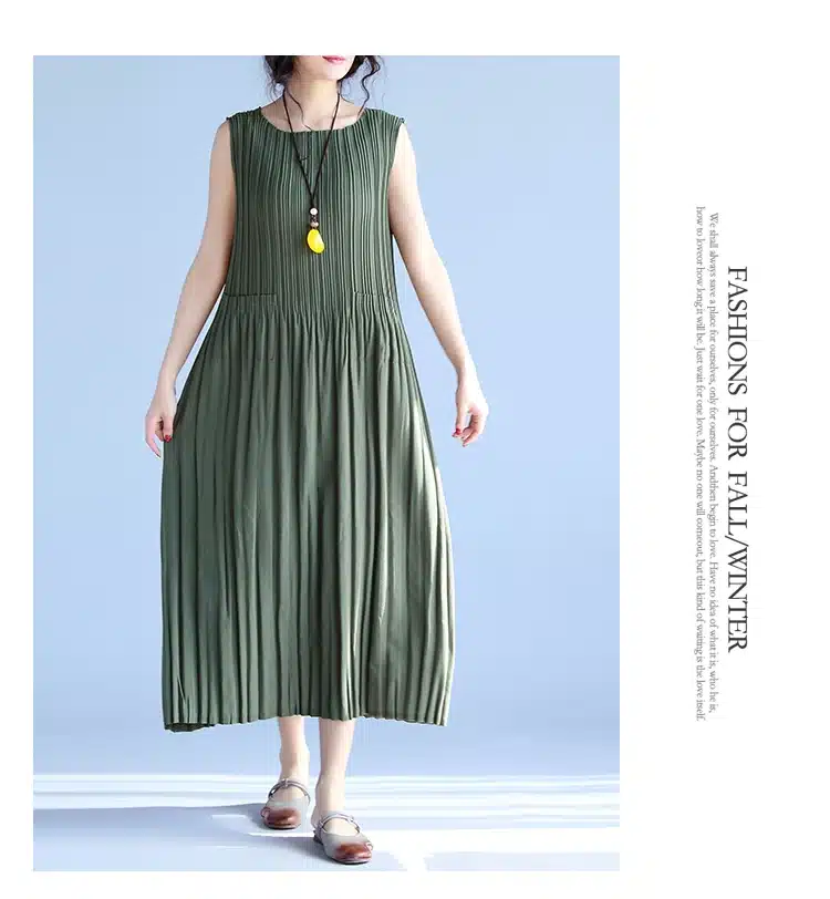 BelineRosa Women's Summer Dresses 2017 Pure Color Casual Women Draped Dress Sleeveless Plus Size Dresses for Women QY00001 17