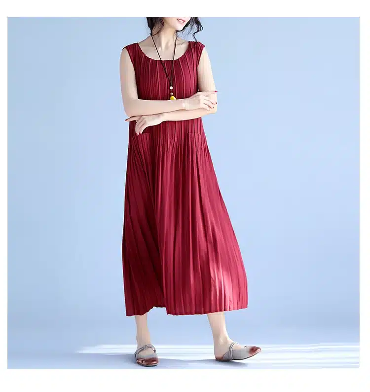 BelineRosa Women's Summer Dresses 2017 Pure Color Casual Women Draped Dress Sleeveless Plus Size Dresses for Women QY00001 20