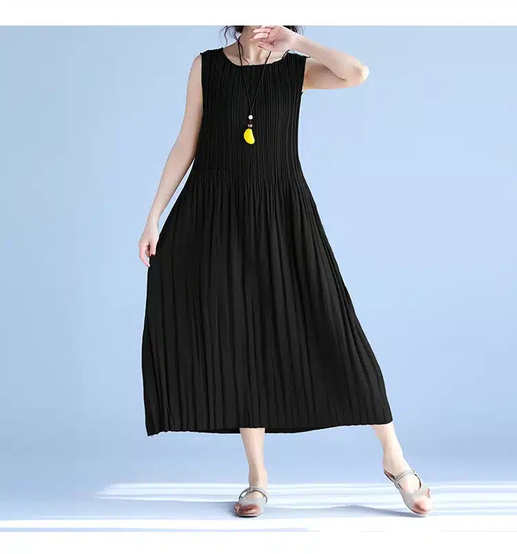 BelineRosa Women's Summer Dresses 2017 Pure Color Casual Women Draped Dress Sleeveless Plus Size Dresses for Women QY00001 21