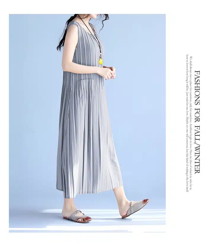 BelineRosa Women's Summer Dresses 2017 Pure Color Casual Women Draped Dress Sleeveless Plus Size Dresses for Women QY00001 27