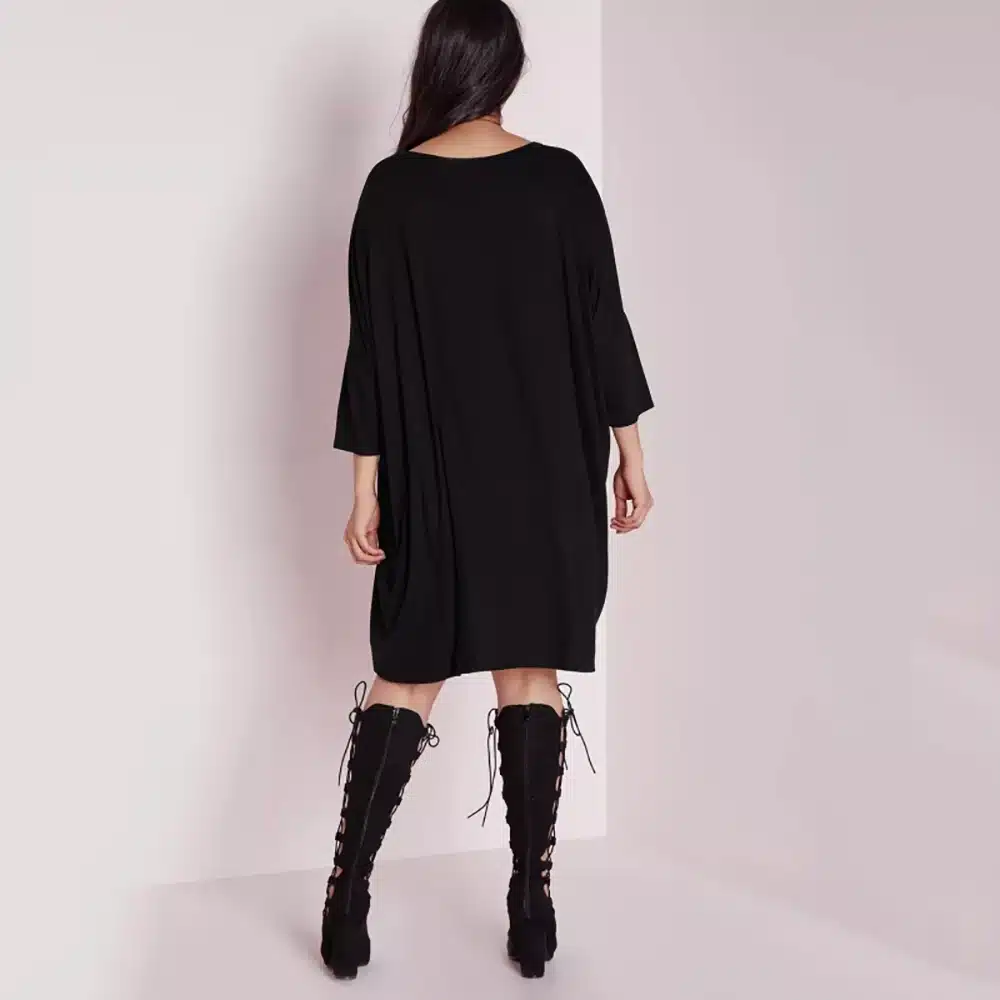 Kissmilk 2017 Big Size New Fashion Women Clothing Casual Brief Solid O-Neck Loose Summer Dress Plus Size Dress 4XL 5XL 6XL 9
