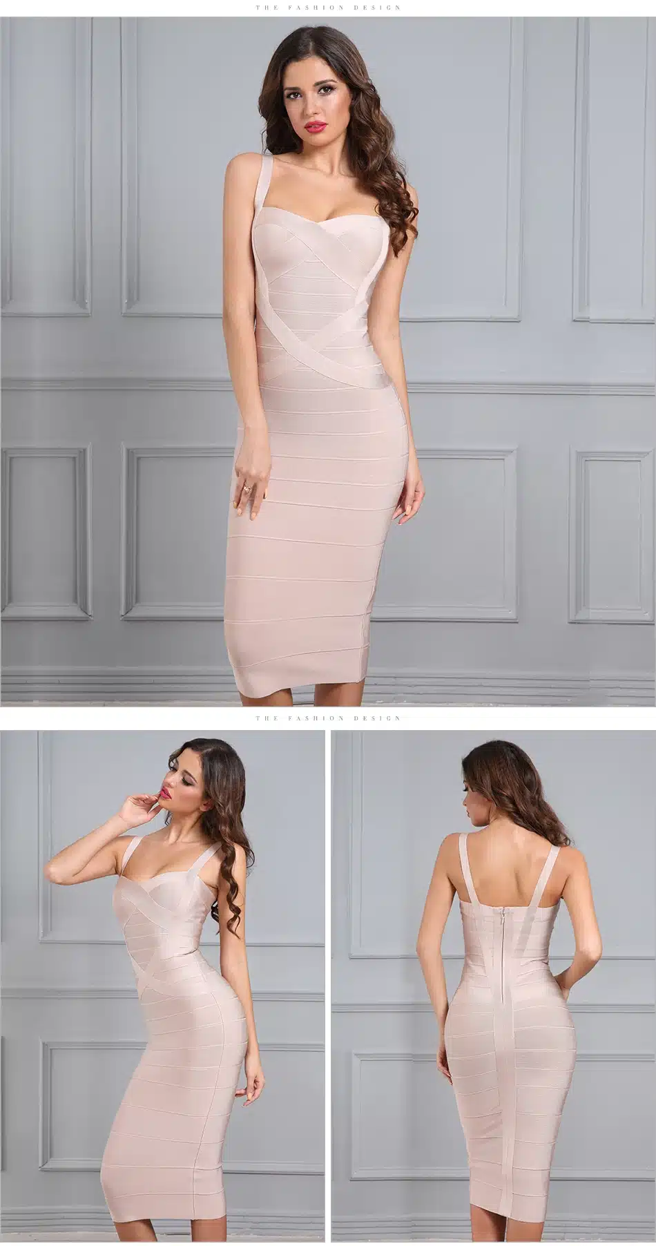 2017 New Woman Bandage Dress Bodycon Party Dress Hot Red Black Blue White Pink Yellow Sexy Celebrity Backless Dress Dropshipping 16
