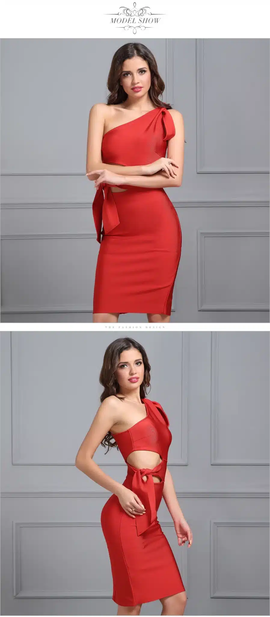 2017 New Arrival Spring Women Bandage Dress Black Red Apricot One shoulder Tassel Celebrity Runway Party Dress Casual Vestidos 15