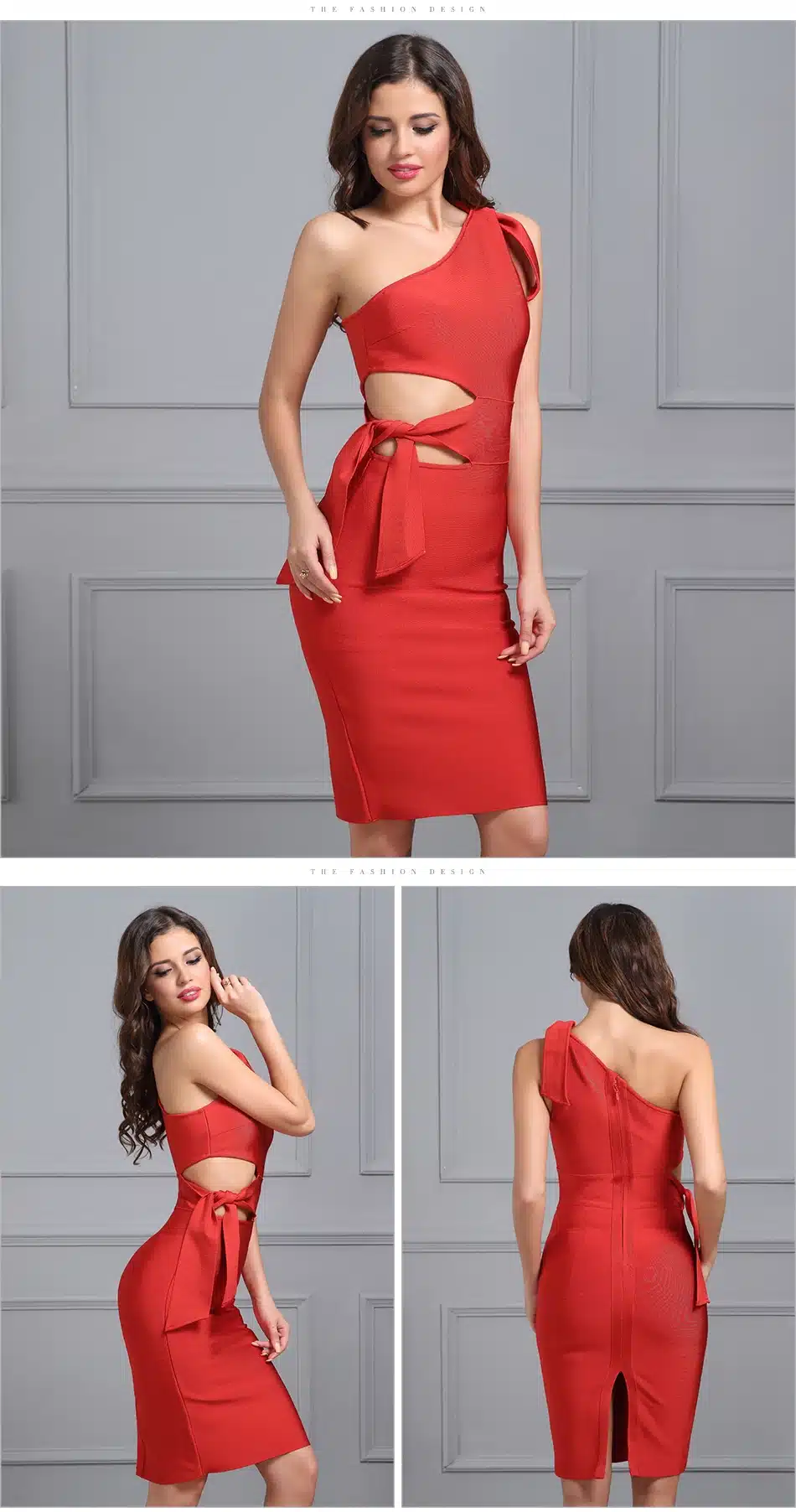2017 New Arrival Spring Women Bandage Dress Black Red Apricot One shoulder Tassel Celebrity Runway Party Dress Casual Vestidos 16