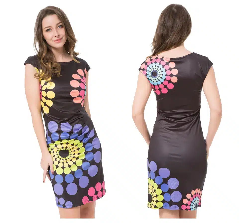 2017 Kaige Nina dress Women bodycon dress plus size women clothing chic elegant sexy fashion o-neck print dresses 9026 27