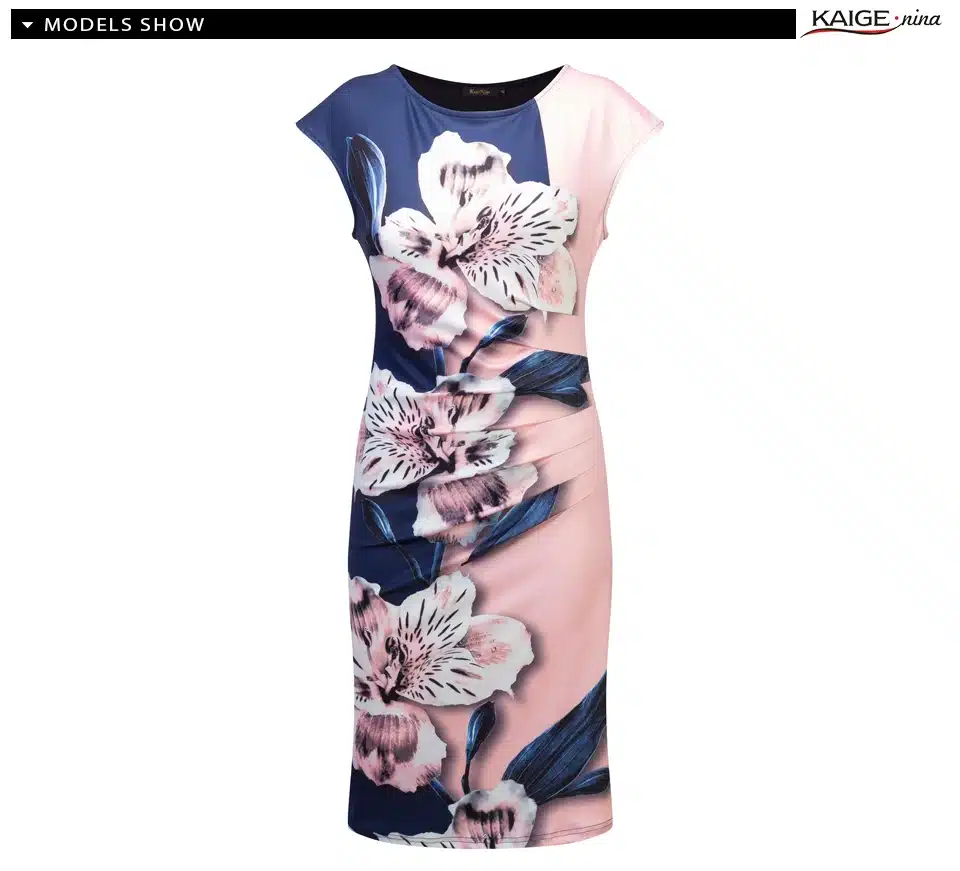 2017 Kaige Nina dress Women bodycon dress plus size women clothing chic elegant sexy fashion o-neck print dresses 9026 30