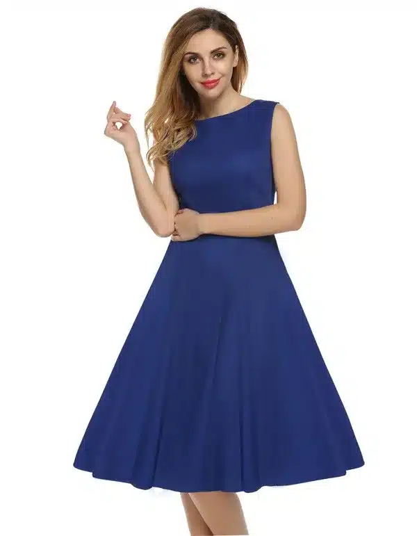 ACEVOG Women Dress Retro Vintage 1950s 60s Rockabilly Floral Swing Summer Dresses Elegant Bow-knot Tunic Vestidos Robe Oversize 38