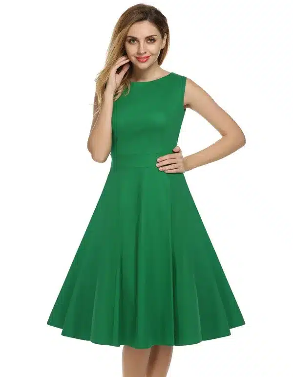 ACEVOG Women Dress Retro Vintage 1950s 60s Rockabilly Floral Swing Summer Dresses Elegant Bow-knot Tunic Vestidos Robe Oversize 39