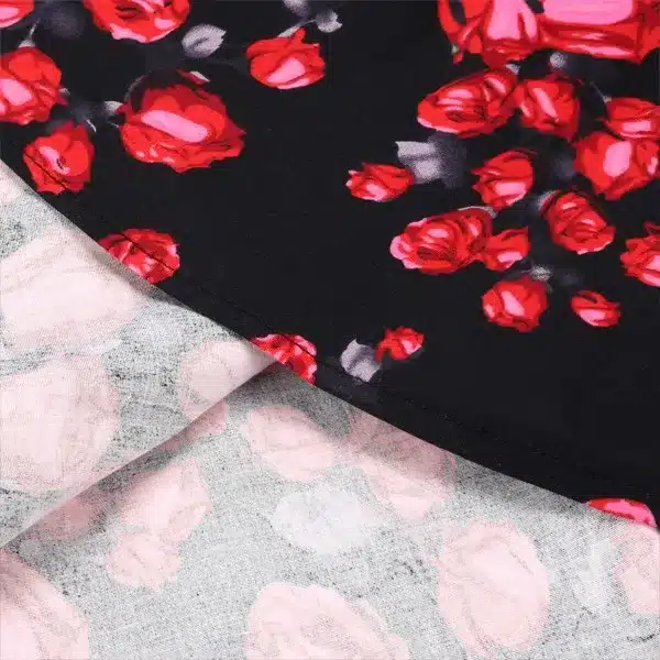 ACEVOG Women Dress Retro Vintage 1950s 60s Rockabilly Floral Swing Summer Dresses Elegant Bow-knot Tunic Vestidos Robe Oversize 52