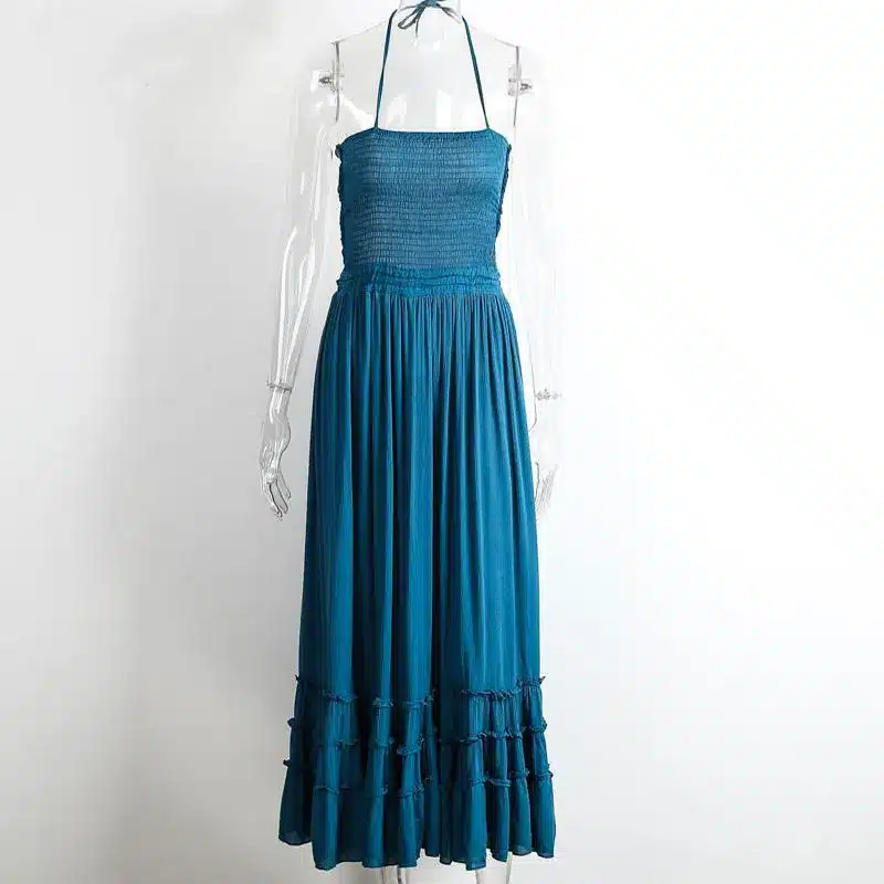 2017 Beach dress sexy dresses boho bohemian people Holiday summer long backless cotton women party hippie chic vestidos mujer 45
