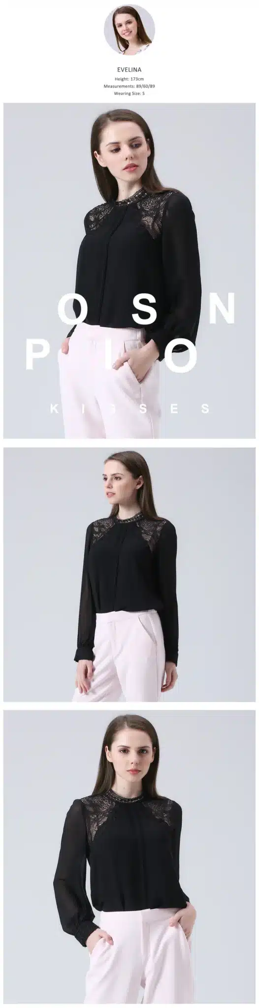 PK Black Lace Blouse 2017 Women Tops Blouses Female Shirts Feminine Cuff Femme Chiffon Puff Long Sleeve Blouse Shirt Women 15