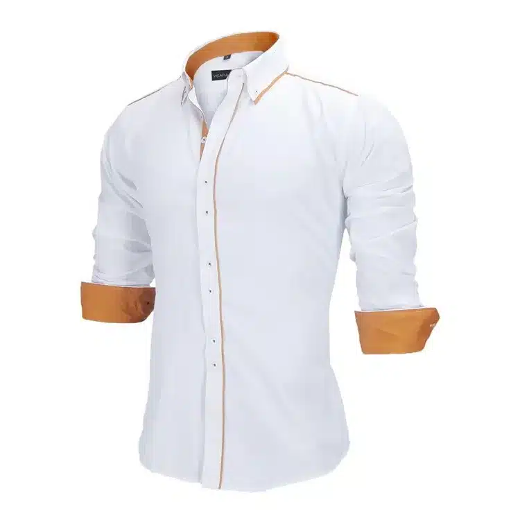 VISADA JAUNA Men Shirts Europe Size New Arrivals Slim Fit Male Shirt Solid Long Sleeve British Style Cotton Men's Shirt N332 17