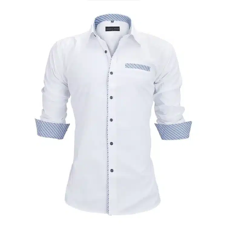 VISADA JAUNA Men Shirts Europe Size New Arrivals Slim Fit Male Shirt Solid Long Sleeve British Style Cotton Men's Shirt N332 20