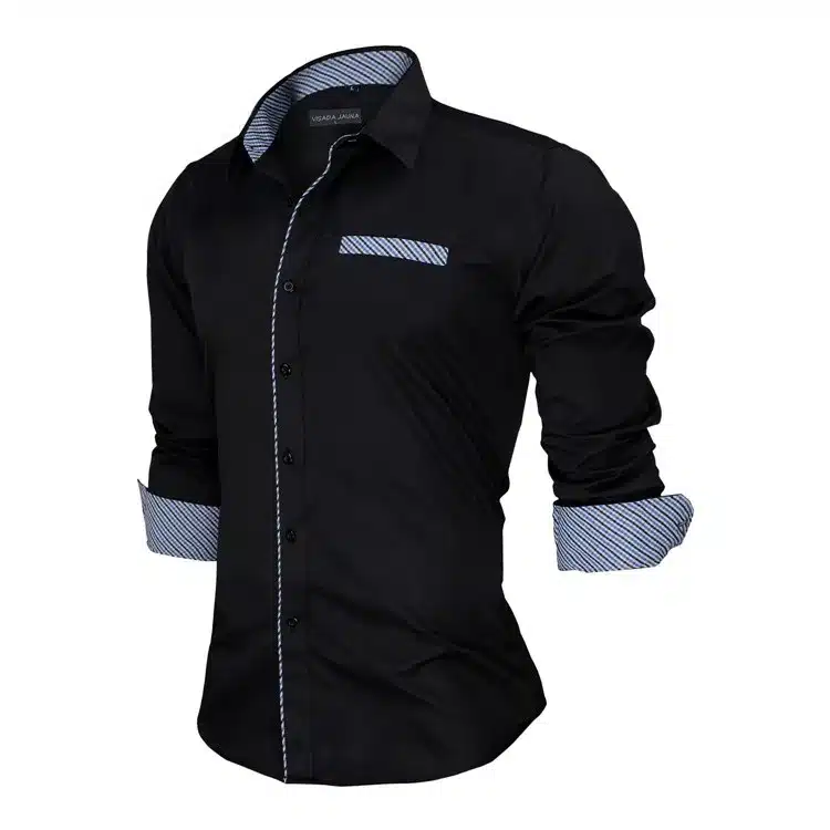VISADA JAUNA Men Shirts Europe Size New Arrivals Slim Fit Male Shirt Solid Long Sleeve British Style Cotton Men's Shirt N332 26