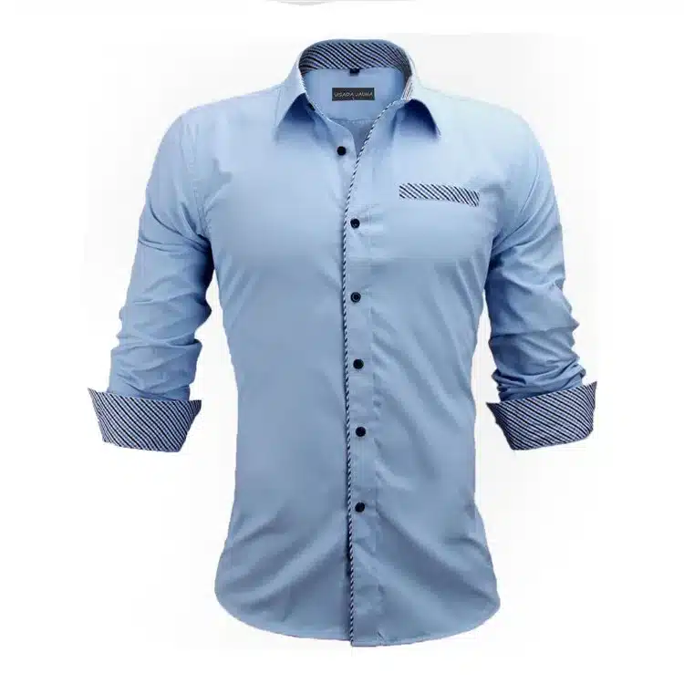 VISADA JAUNA Men Shirts Europe Size New Arrivals Slim Fit Male Shirt Solid Long Sleeve British Style Cotton Men's Shirt N332 27
