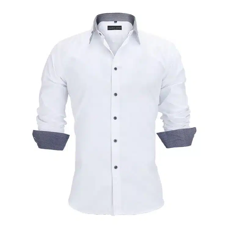 VISADA JAUNA Men Shirts Europe Size New Arrivals Slim Fit Male Shirt Solid Long Sleeve British Style Cotton Men's Shirt N332 37