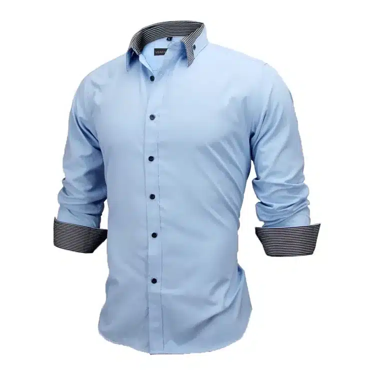 VISADA JAUNA Men Shirts Europe Size New Arrivals Slim Fit Male Shirt Solid Long Sleeve British Style Cotton Men's Shirt N332 41