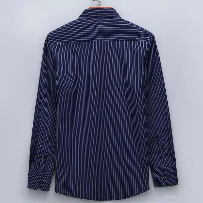 Plus Large Size 8XL 7XL 6XL 5XL 4XL Mens Business Casual Long Sleeved Shirt Classic Striped Male Social Dress Shirts 8
