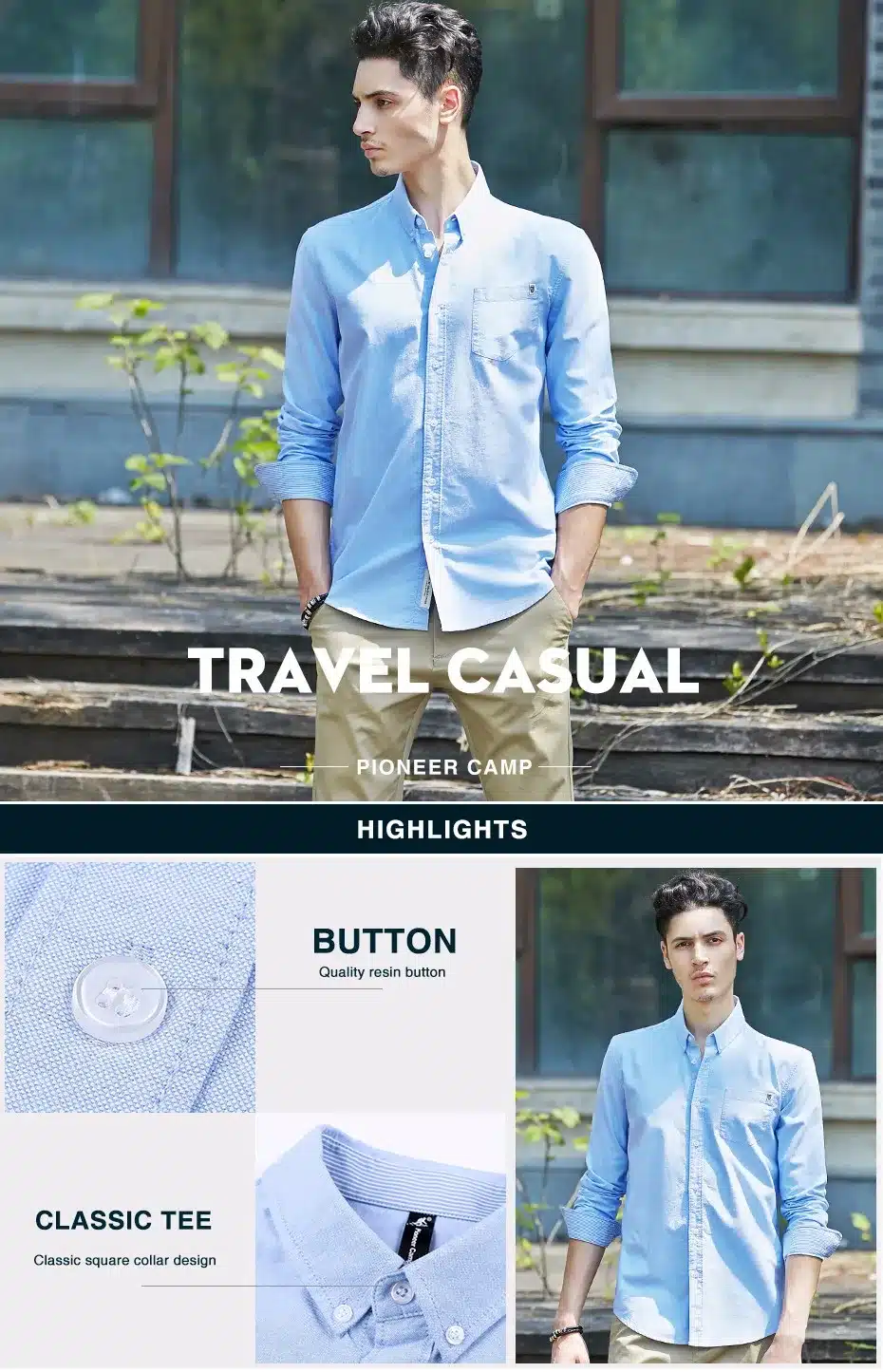 Pioneer Camp casual shirt men brand clothing 2017 new long sleeve slim fit solid male shirt quality 100% cotton white 666211 13