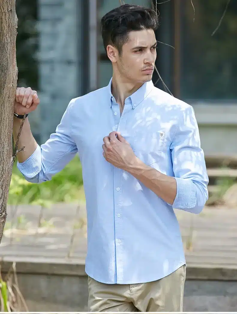 Pioneer Camp casual shirt men brand clothing 2017 new long sleeve slim fit solid male shirt quality 100% cotton white 666211 17
