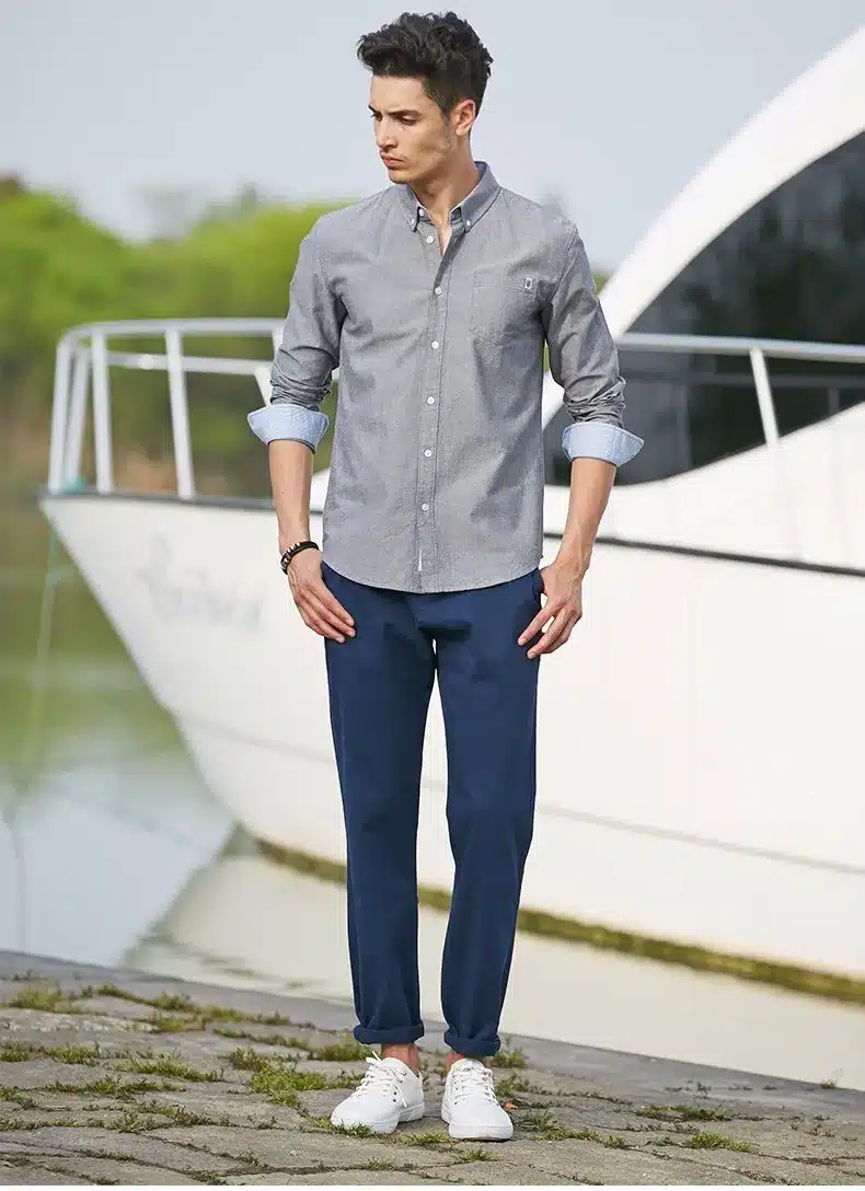 Pioneer Camp casual shirt men brand clothing 2017 new long sleeve slim fit solid male shirt quality 100% cotton white 666211 19
