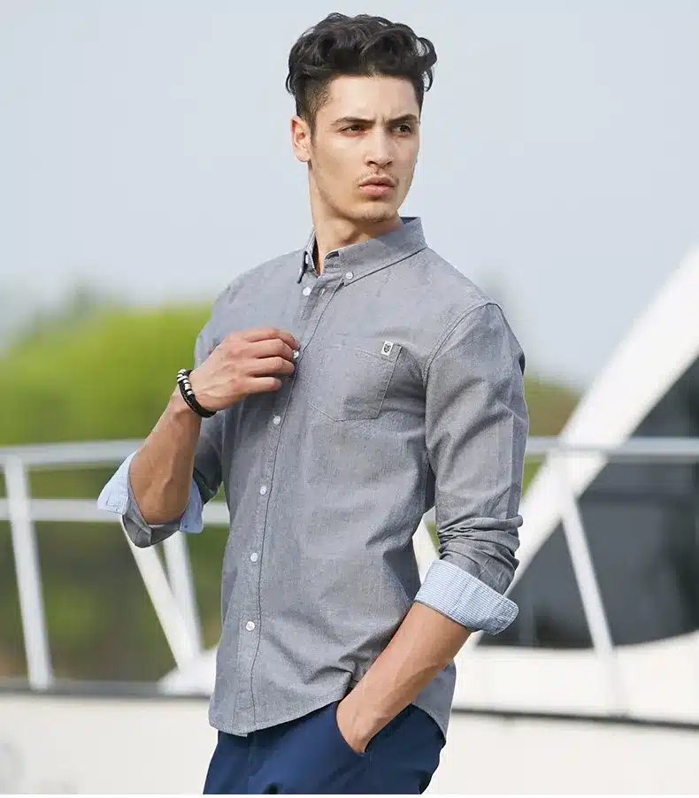 Pioneer Camp casual shirt men brand clothing 2017 new long sleeve slim fit solid male shirt quality 100% cotton white 666211 21
