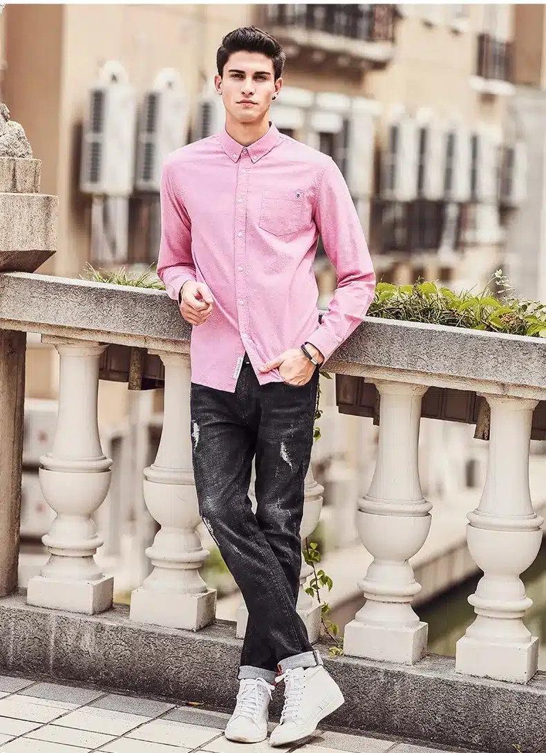 Pioneer Camp casual shirt men brand clothing 2017 new long sleeve slim fit solid male shirt quality 100% cotton white 666211 27