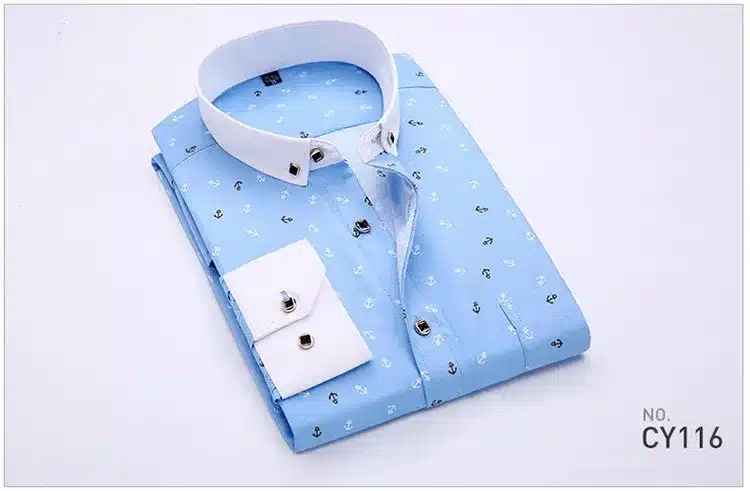 2017 Retro Floral Printed Man Casual Shirts Fashion Classic Men Dress Shirt Breathable Men's Long Sleeve Brand Clothing YN552 15