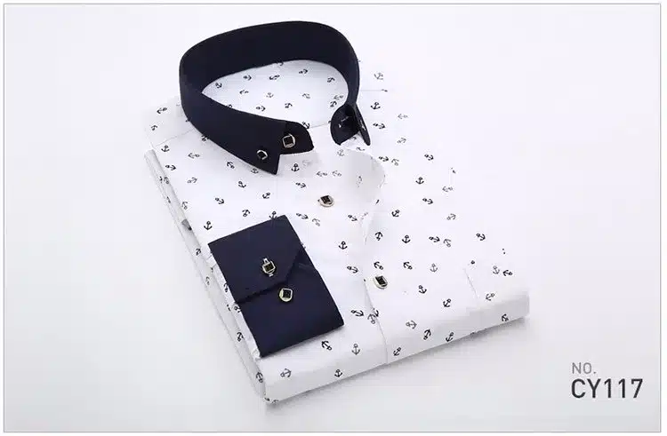 2017 Retro Floral Printed Man Casual Shirts Fashion Classic Men Dress Shirt Breathable Men's Long Sleeve Brand Clothing YN552 16