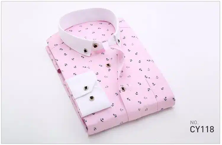 2017 Retro Floral Printed Man Casual Shirts Fashion Classic Men Dress Shirt Breathable Men's Long Sleeve Brand Clothing YN552 17