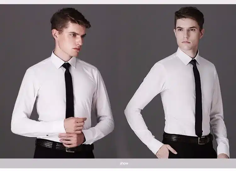unisplendor Men Dress Shirts 2017 New Man Fashion Long Sleeve Slim Fit High Quality Solid Casual Business Shirt 4XL YN630 14