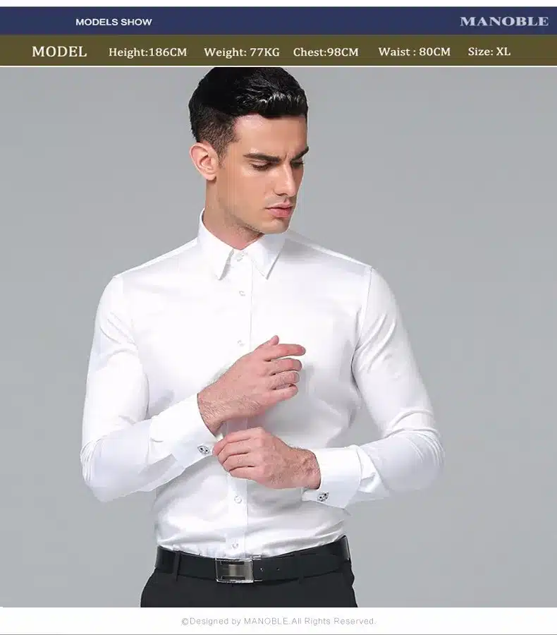 Men's Dress Shirt 100% Cotton 2016 Brands New Regular Fit Cufflink Shirts Business Long Sleeve Business Suits Shirts Solid Color 14