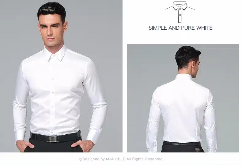 Men's Dress Shirt 100% Cotton 2016 Brands New Regular Fit Cufflink Shirts Business Long Sleeve Business Suits Shirts Solid Color 17