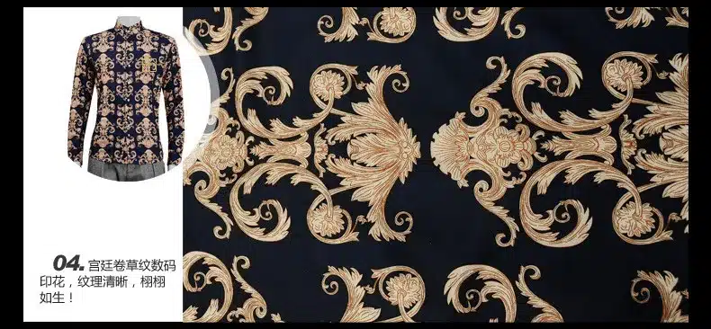 FanZhuan Free shipping new male 2015 autumn and winter men clothes baroque style long-sleeved men casual men shirt personality 19