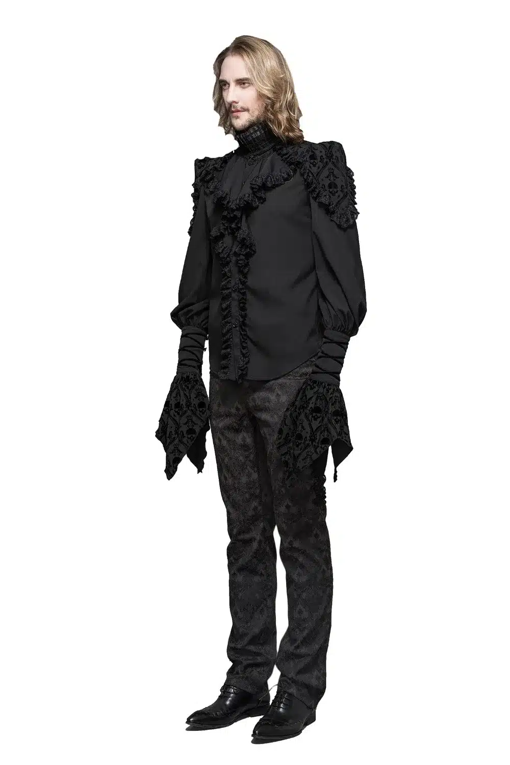 Steampunk Men's Dress Shirt Black Color Long Sleeve Man Shirt Pedal Sleeve Male Shirt Blouses Gothic Luxury Brand Clothes 13