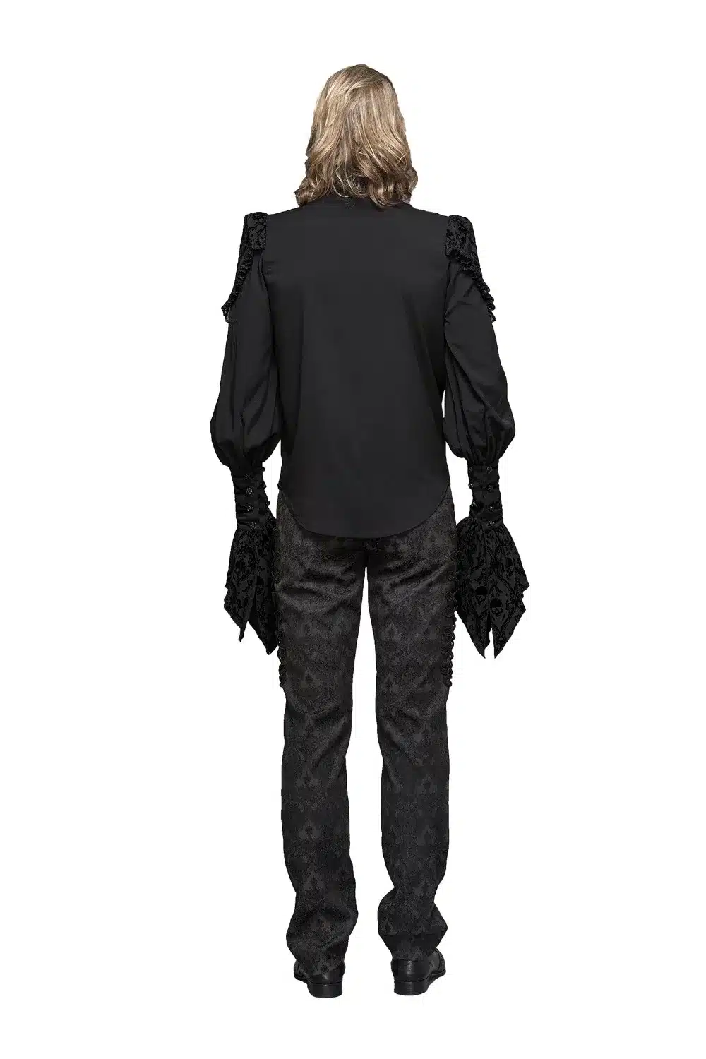 Steampunk Men's Dress Shirt Black Color Long Sleeve Man Shirt Pedal Sleeve Male Shirt Blouses Gothic Luxury Brand Clothes 14