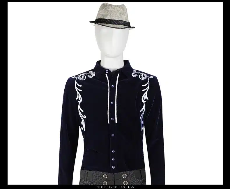 FanZhuan Free Shipping New men's fashion casual male long sleeved winter Shirts grass grain embroidered shirt 14267 personality 23