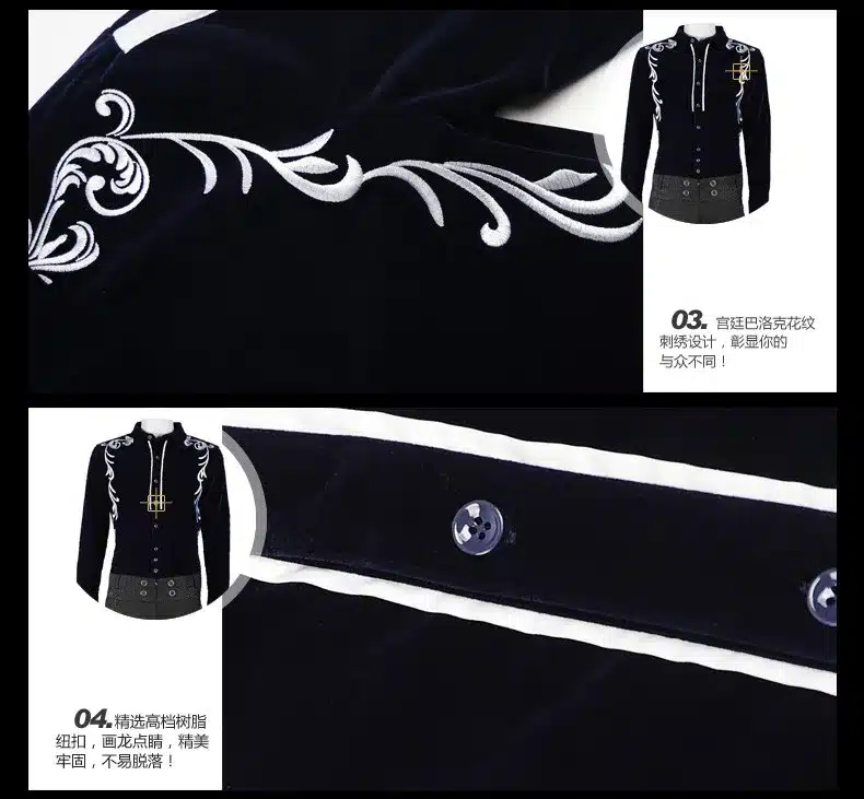 FanZhuan Free Shipping New men's fashion casual male long sleeved winter Shirts grass grain embroidered shirt 14267 personality 26
