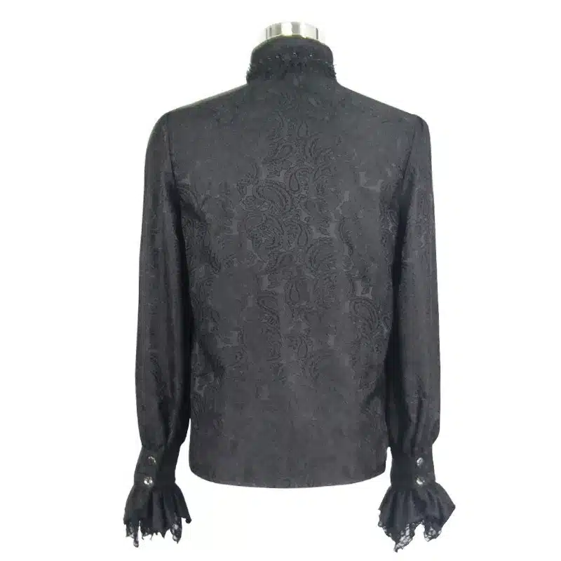 Punk Gothic Men Tuxedo Shirt Fashion Novelty Black Palace Blouses Stage Shirt Men Long Sleeve Printing Shirt Blouse 6